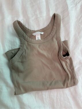 H&M Ribbed Tank Top in Taupe